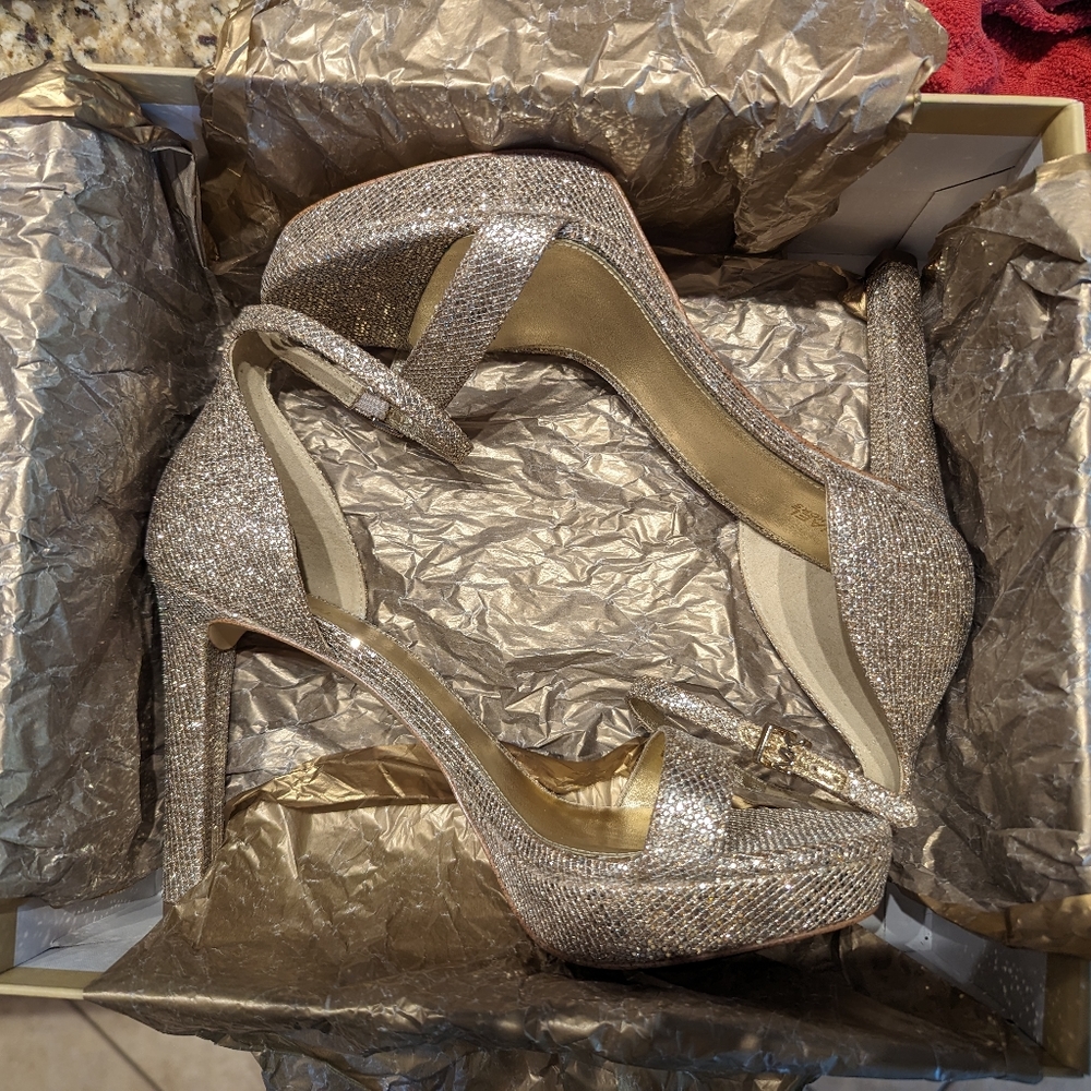 Michael Kors Women's Platform Glitter Heels size 9.5